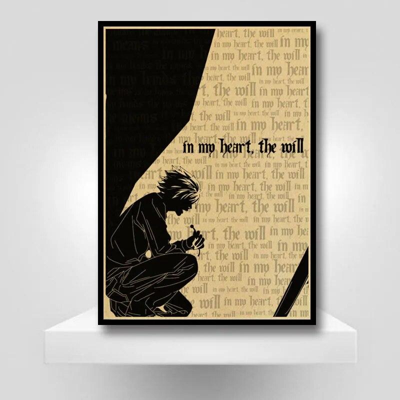 Classic Anime Death Note Poster Mural Retro Kraft Paper Prints Wall Sticker Bar Room Decoration Painting Home Decor Picture