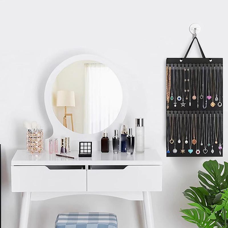 Bolsa Organizadora de Joyería Colgante Para Pendientes Collar Pulseras Exhibición Almacenamiento Bolsa Organizadora de Fieltro de un Lado