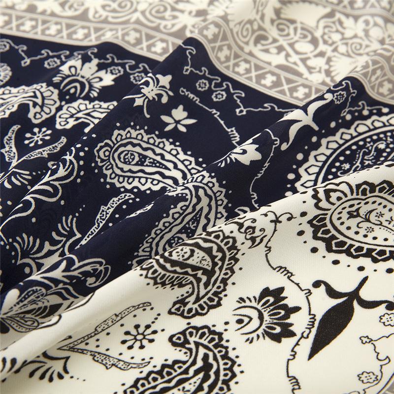 Women's Square Scarf Paisley Print Silk Feel Lightweight Ethnic Pattern Fashion Accessory Head Wrap Neck Shawl Gift