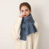 Autumn and winter imitation cashmere solid color knitted scarf for women, thickened warm wool scarf for women, minimalist style scarf for women