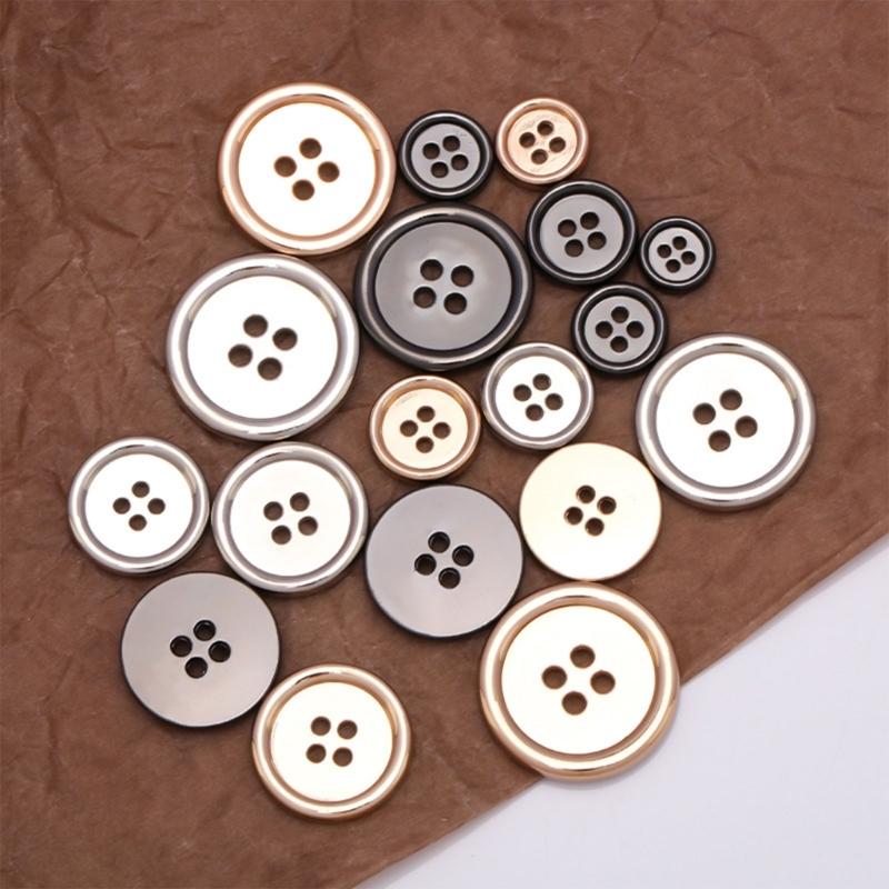 Sturdy Alloy Four Hole Button Ideal for Clothing Sewing Craft and Applications