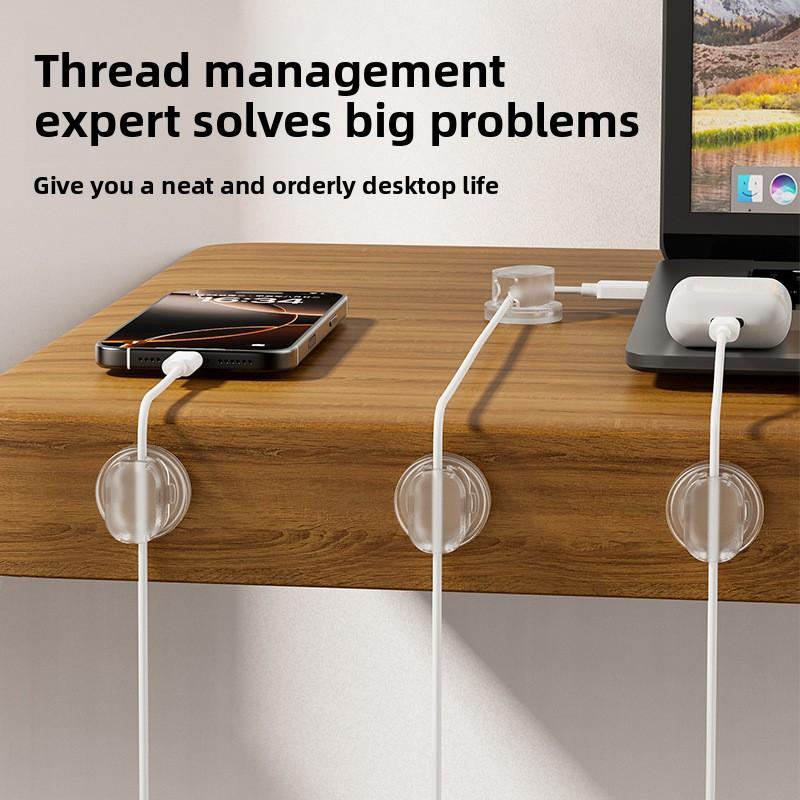 5 Pcs Punching-free Household Desktop Finishing Traceless Thread Organizers