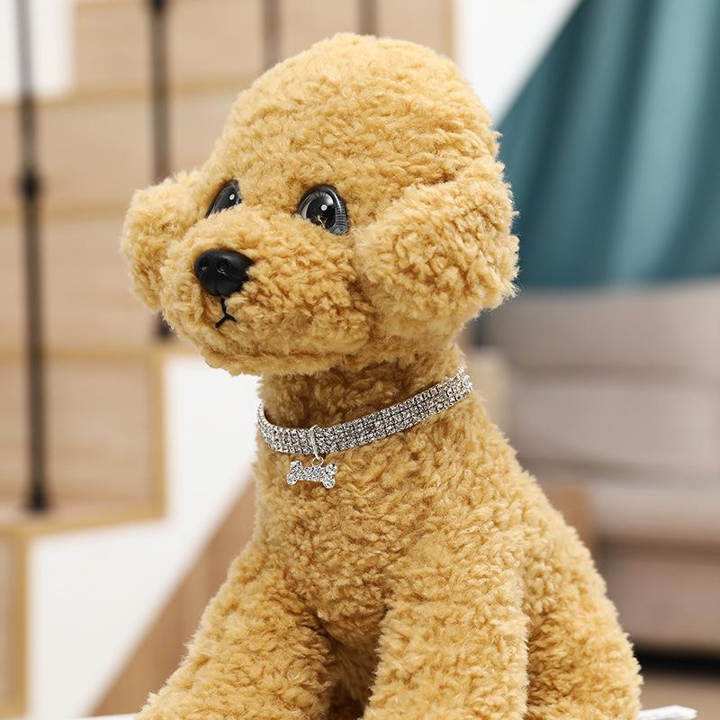 Luxus Katzenhalsband Knochenform Haustierhalskette für Katzen Kleine Hunde Verstellbares Katzenkristallhalsband Welpenhalskette Haustierbedarf