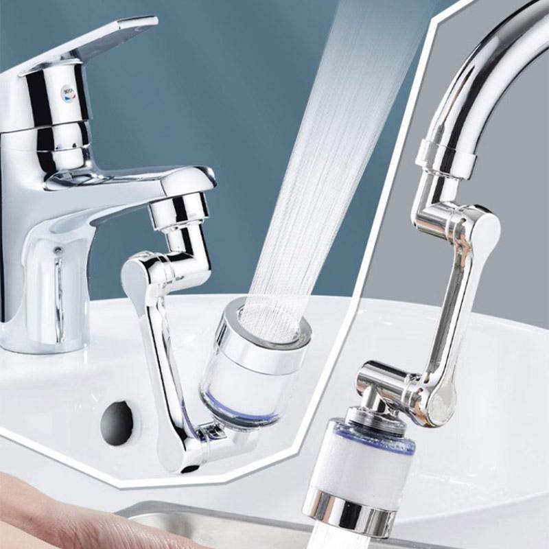 Filter Wasserhahn 1080° Universeller Wasserauslaufverlängerer Multifunktionsadapter Badezimmer Waschbecken Spritzkopf
