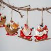 CMHI-Christmas Snowman Santa Claus Resin Small Pendant Hanging Organs European Vintage Christmas Tree Decoration Cute Charm
