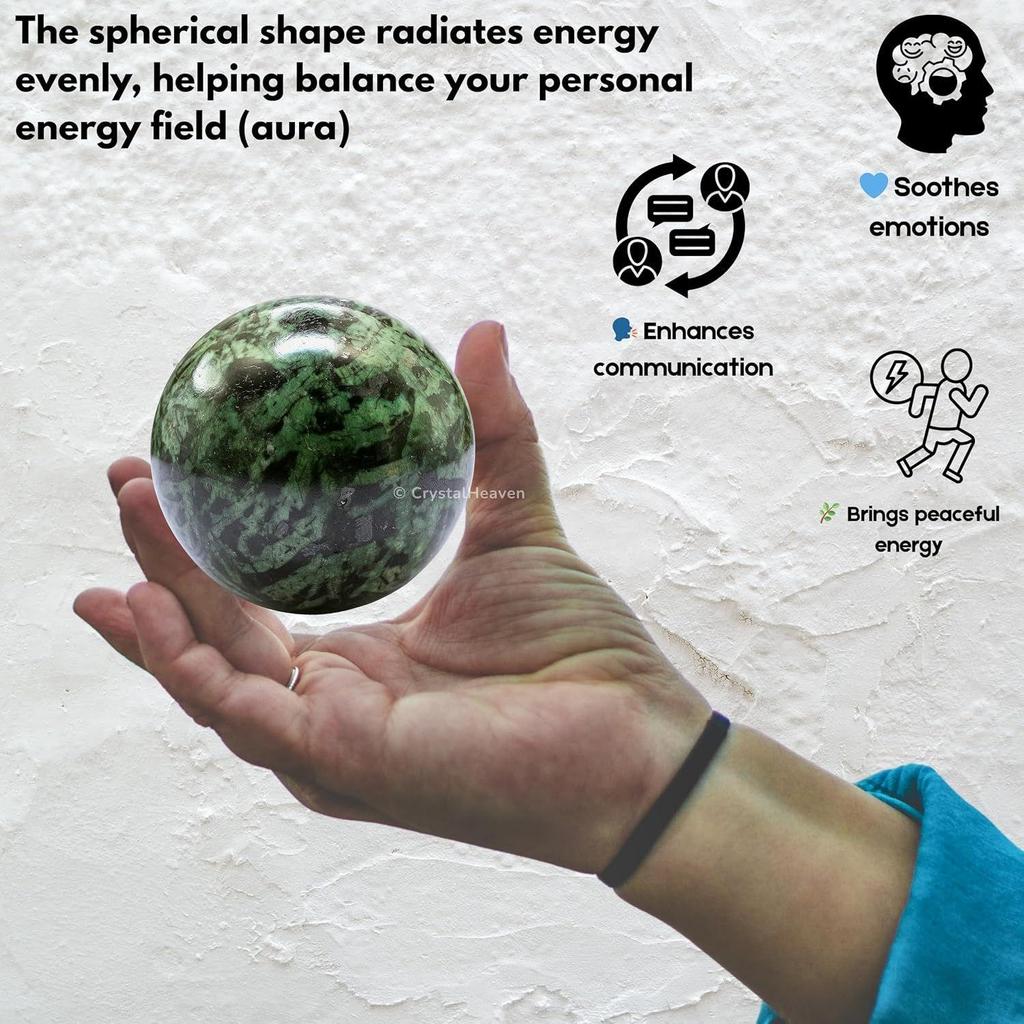 Certified Flower Stone Crystal Ball for Meditation - Premium Crystal Vastu Items for Home and Feng Shui Items for Good Luck