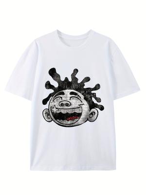Men's Trendy Retro Hip-hop Street Casual T-shirt With Graphic Print, Versatile, Soft And Breathable Summer Short-sleeved Top
