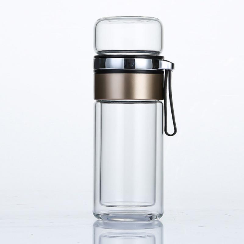 Rotating Glass Tea Brewer with Double-Wall Design and Custom Logo Printing