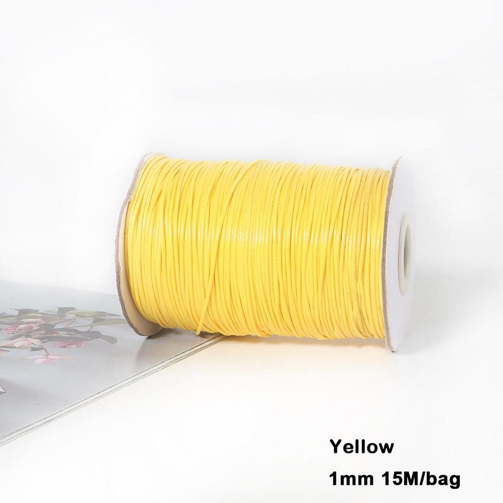 15m 1mm Korean Waxed Cord Faux Leather for DIY Bracelets & Necklaces