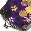 COCOLUCK Coco Luck Clasp Purse with Japanese Gold Accessory Cigarette Made in Japan Pattern, Brocade, Nishijin-ori, Wallet, Case, Case, Pouch, (Purple
