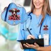 Flashing Flower & Highland Cow Badge Clip. Fun Christmas Accessory for Doctors and Professionals.