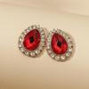 Baroque Water Drop Rhinestone Earrings: Retro French & Hong Kong Style