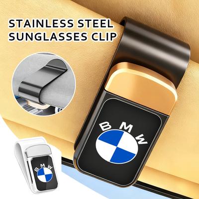 Car Sun Visor Glasses Holder Card Ticket Stainless Storage Clip For M3 M5 X3 E93 F10 F20 F30 F40 F15 F25 F26 F31 F49 F86