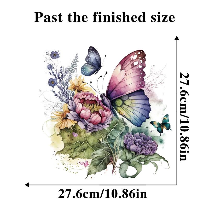 Butterfly Flower Toilet Sticker Self Adhesive Bathroom Wall Decoration Waterproof Removable Vinyl Art