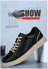 Spring 2024 Trendy Men's Breathable Leather Board Shoes - Comfortable, Hollow Design for Work and Casual Wear in White.