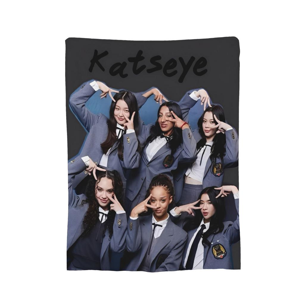 Kpop Katseye Blankets Coral Fleece Plush Spring/Autumn Music  Multifunction Lightweight Throw Blankets for Bed Car Rug Piece