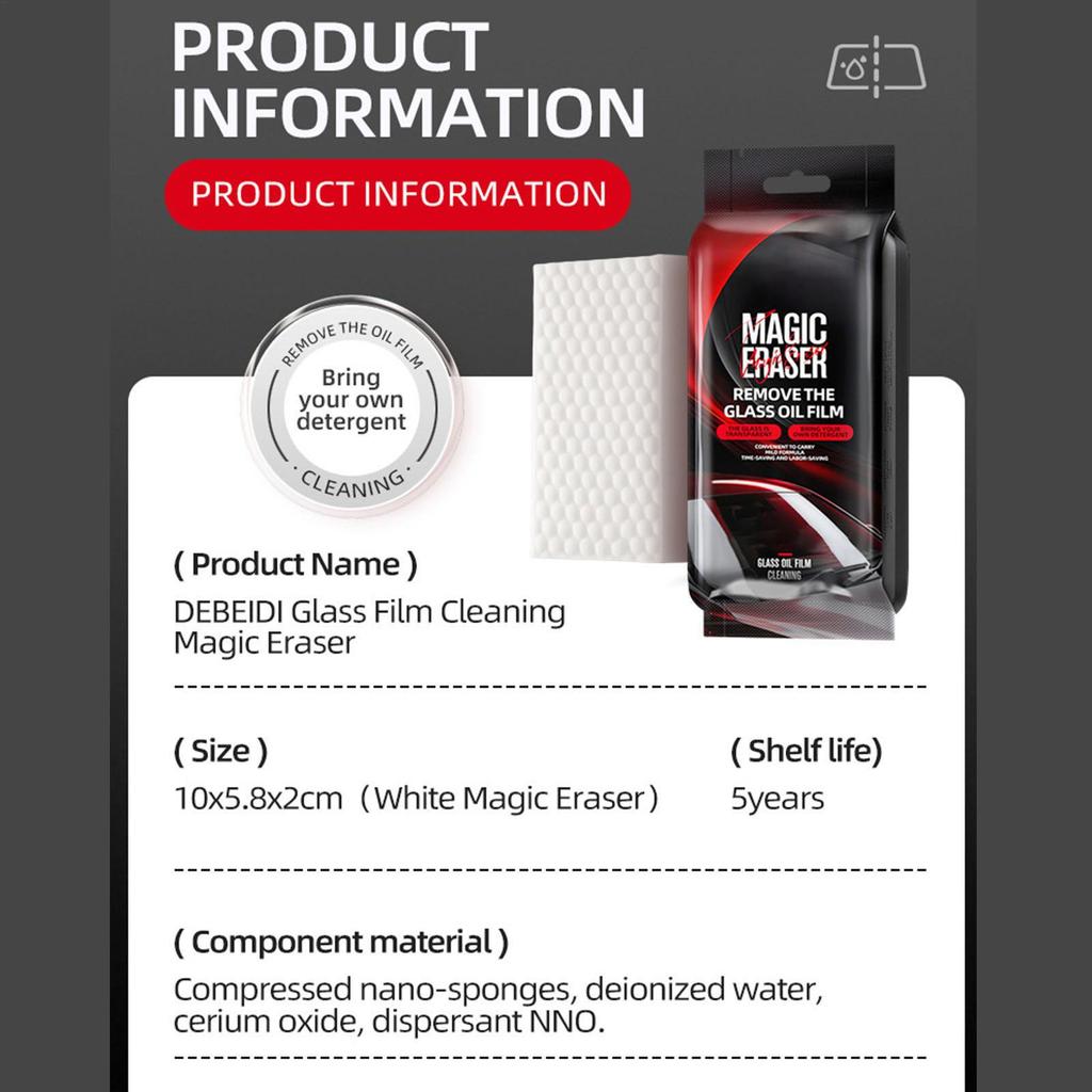 Car Glass Oil Film Cleaner 5 Pieces Vehicle Cleaning Supplies Automotive Glass Cleaner Sponge For Detailers Drivers Road Trips