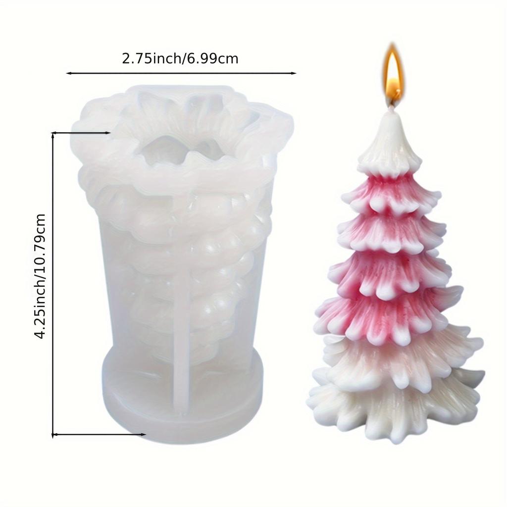 3D Christmas Decor Candle Silicone Mold for DIY Christmas Tree Aromatherapy Resin Plaster Mould Handmade  Chocolate Cake Making