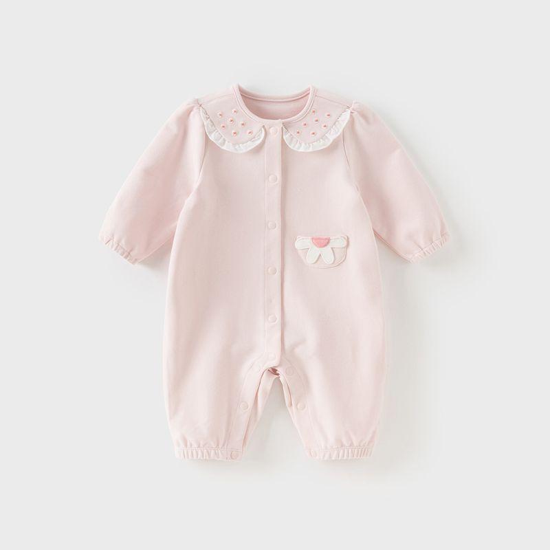 David Bella Newborn Crawling Suit 2026 Spring New Antibacterial and Anti-Mite Baby Girl Long Crawling Jumpsuit Romper Light Pink [Ready Stock] 59