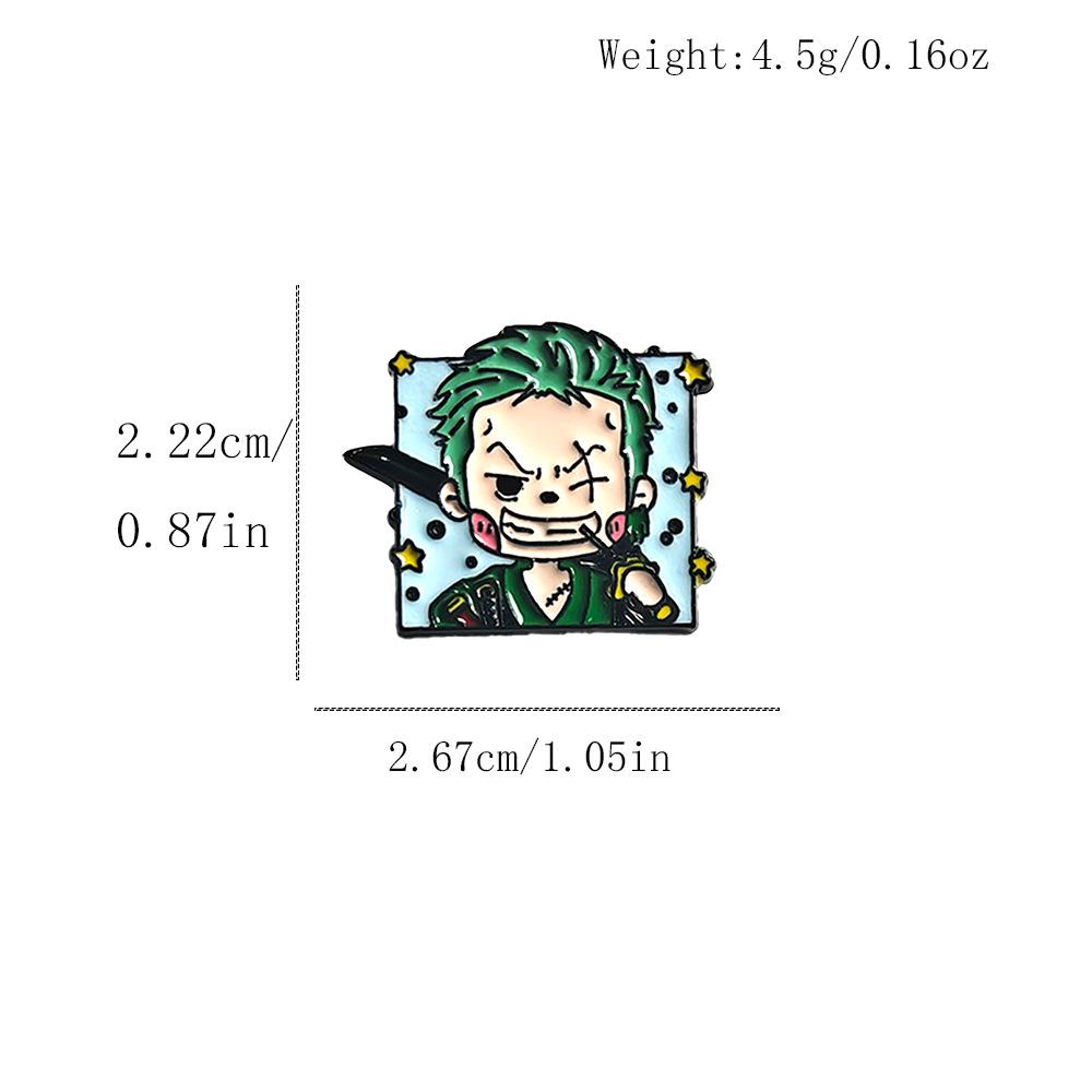 One Piece Anime Metal Brooch: Cute Zoro & Luffy Alloy Badge Pin