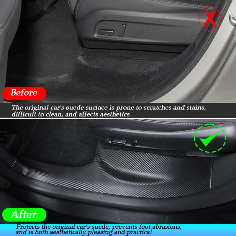 For Tesla Model YL 2026 TPE Front Rear Door Sill Protector Threshold Strip Waterproof Anti-kick Guard Panel Interior Accessories