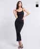 GRANDIOSITY Symbol Embroidered Ribbed Sleeveless Long Dress (Black)