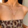 Collana Lusso Leggero Europeo Americano Donna Temperamento Elegante Francese Catena Lunga a Y Temperamento Semplice Versatile Sexy