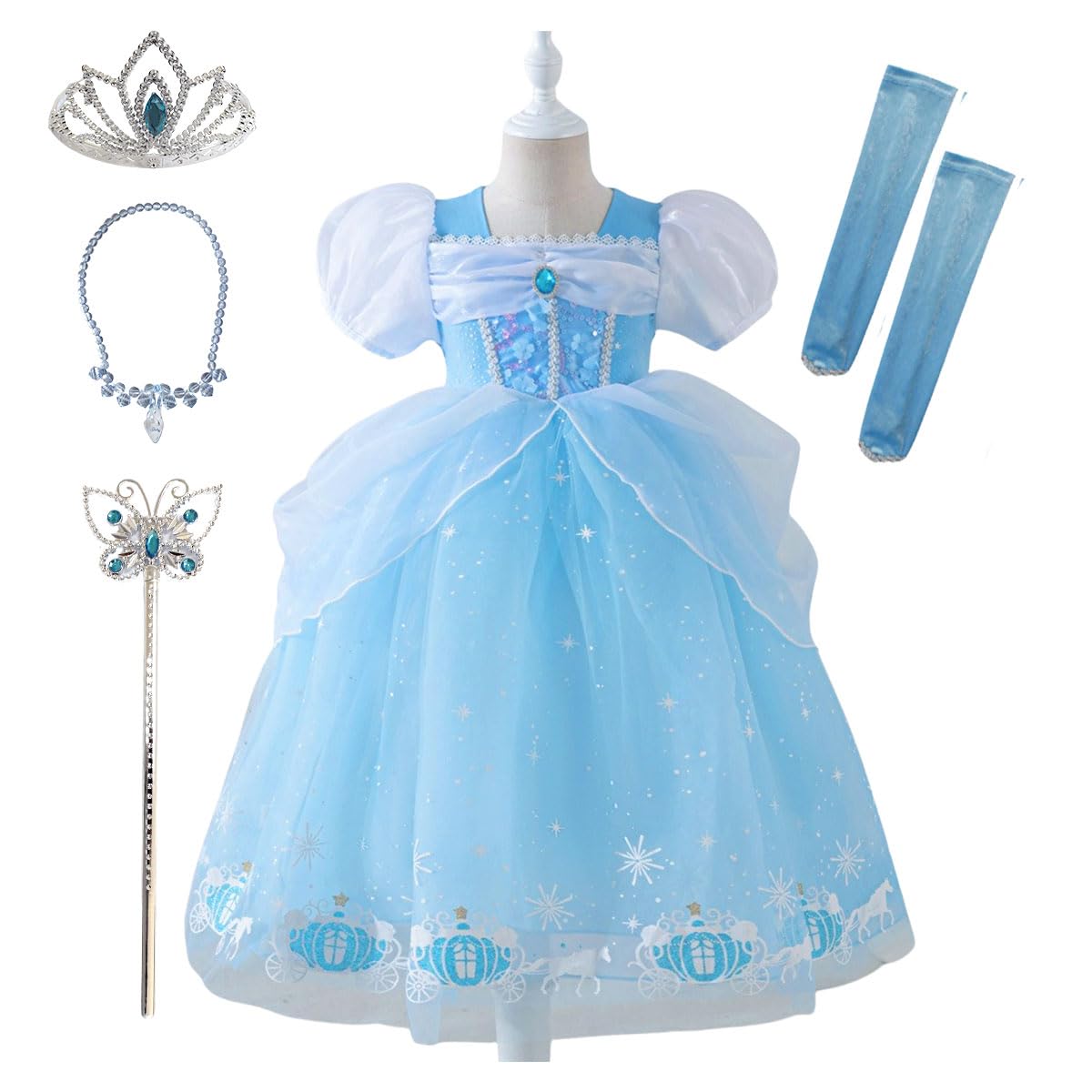 [monoii] Princess Dress Kids Children s Costume One-Piece Dress Cosplay Dress Up Princess Halloween Birthday