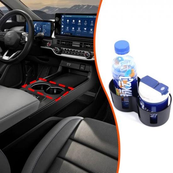Black TPE Center Console Cup Holder Cover For Honda Prologue/Acura ZDX 2024+