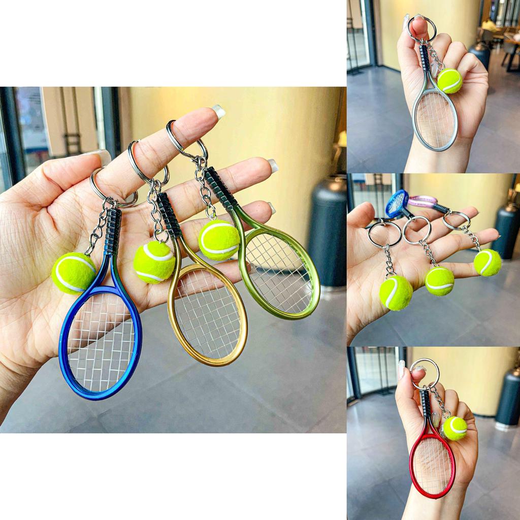 Charmanter Metall-Tennisschläger-Schlüsselanhänger Stilvolles Sportgeschenk Perfekt für alle Anlässe