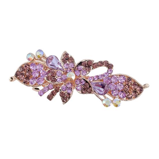 Fashion Women Rhinestone Hair Clip Flower Barrettes Hairpin Spring Headwear