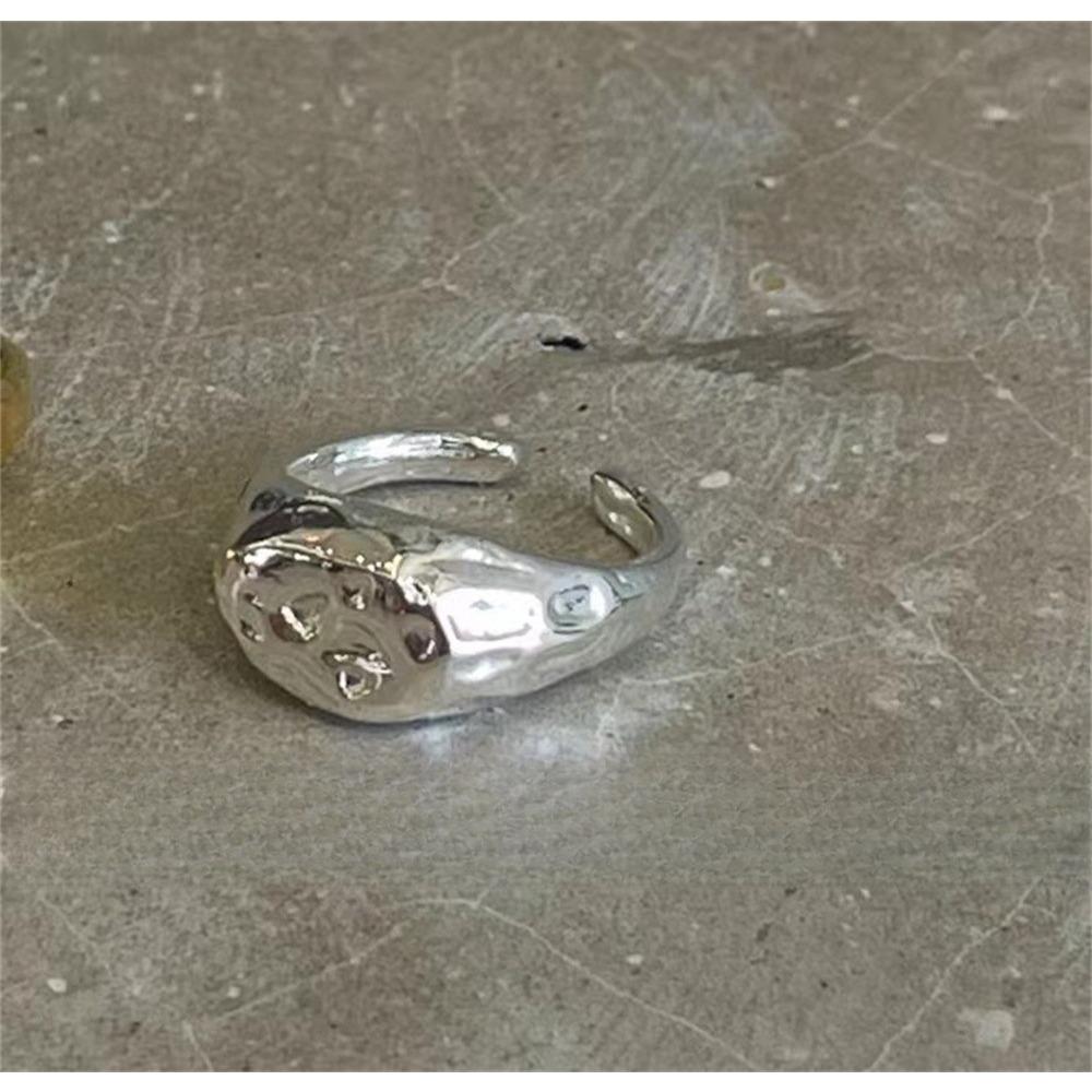 Brushed Plain Ring, Female Niche Light Luxury, High Sense, Irregular Index Finger Ring, Can't Lose Color, Ring Tide
