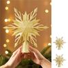 LED Snowflake Light Tree Topper Rotating Christmas Tree Topper Glitter Projector Snowflake Projection US Plug