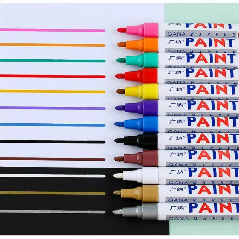 NewUpgrade Car Paint Pen Waterproof Car Wheel Tire Oily Painting Mark Pen Auto Rubber Tyre Tread CD Metal Permanent Paint Marker