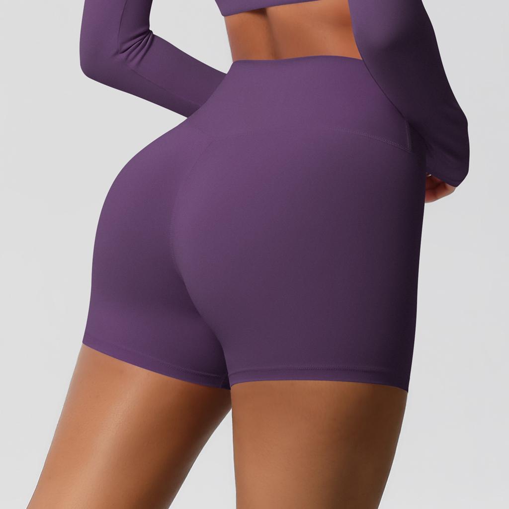 High Waisted Nude Yoga Shorts, Peach Hip Lifting And Abdominal Tightening Tight Pants, Quick Drying, Breathable Running And Fitness Shorts For Women