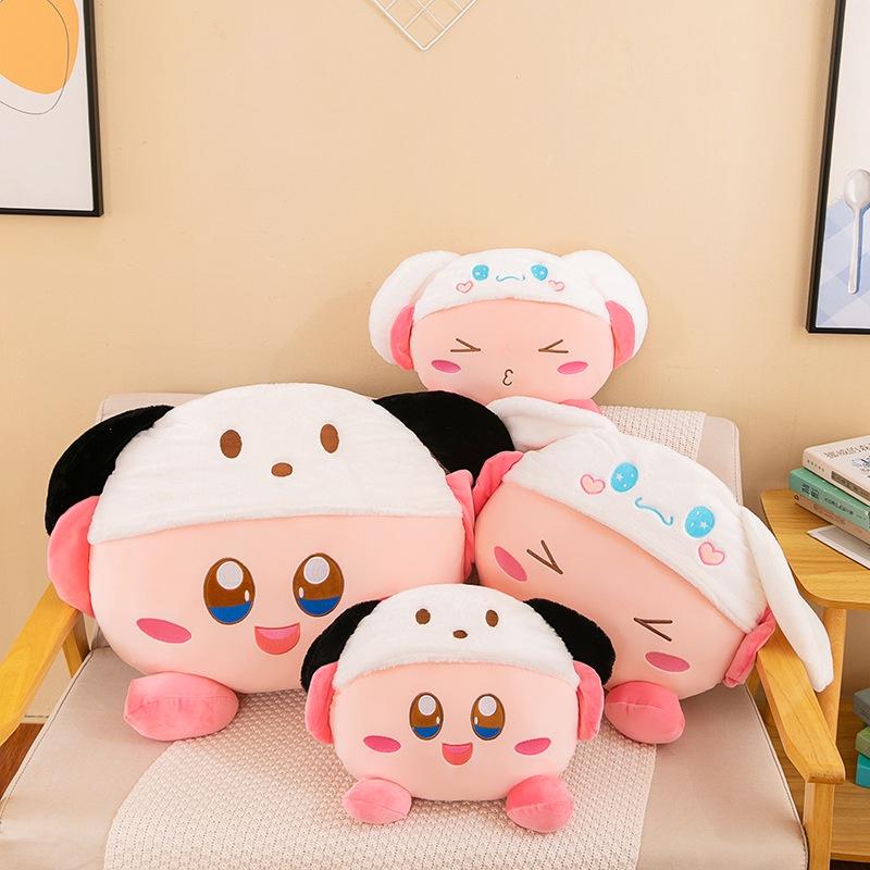 Cute Cartoon Kirby And Cinnamoroll Plush Pillow Toy For Valentine's Day