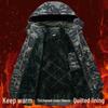 Men's Mid-Length Camouflage Cotton Jacket: Thick, Waterproof, Cold-Proof with Fleece Lining & Reflective Strips for Winter Workwear