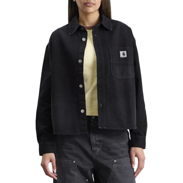 Carhartt WIP FW26 Georgia Shirt Jac With Chest Pocket Woven Label Casual Long Sleeve Shirt Jacket Women Jackets I036876-89-17