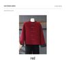 Year of the Rat Red Wool Coat with Cotton Padding, Mid/Elderly Autumn/Winter Little Xiang Style