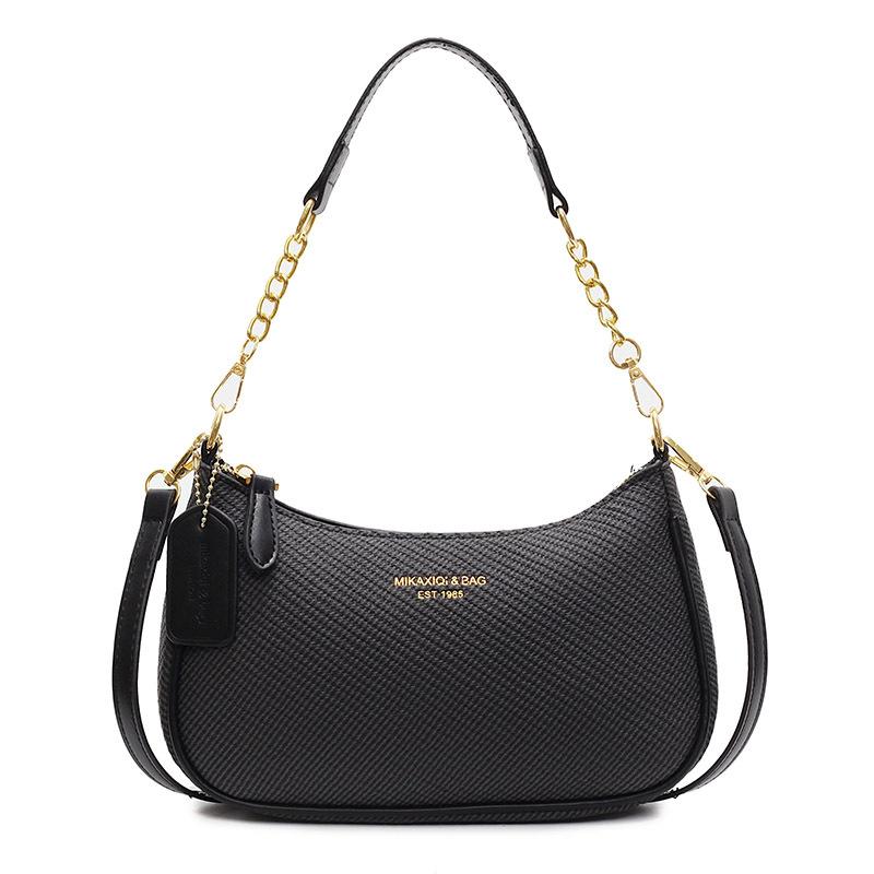 Casual simple woven underarm bag niche commuting versatile temperament solid color messenger women s bag