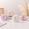 Light Luxury Style Cup Ceramic with Lid Spoon Household Couple Mug Girls Water Cup Design Sense Home Coffee Cup