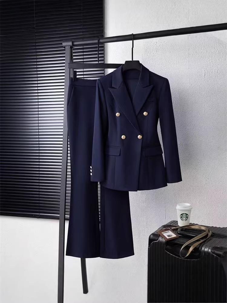 Women's Non-Iron Professional Suit Set – Ideal for College Interviews, Formal Wear, and Commutes. Two-Piece High-End Set for Spring and Autumn.