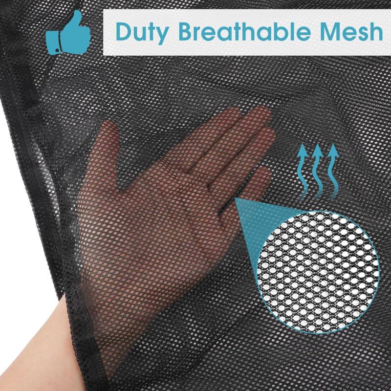 Bolsa de Malla con Cordón para Lavandería y Protección de Lavado para Ropa y Cortinas - Negro/Blanco