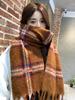 Knitted Scarf Headscarf Winter Women Men Preppy Plaid Tassel Warm Scarve Pashmina Mujer Femme Male Pareo Thick Wrap Shawl Unisex