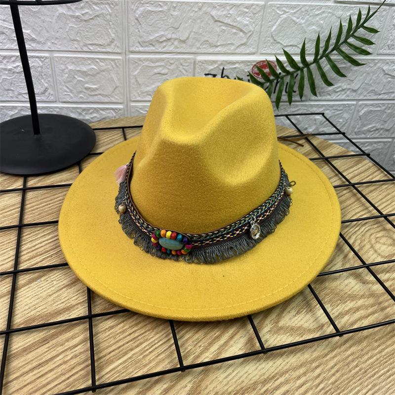 European and American new jazz hats men's and women's retro top hats woolen top hats ethnic style gentleman hats felt hats