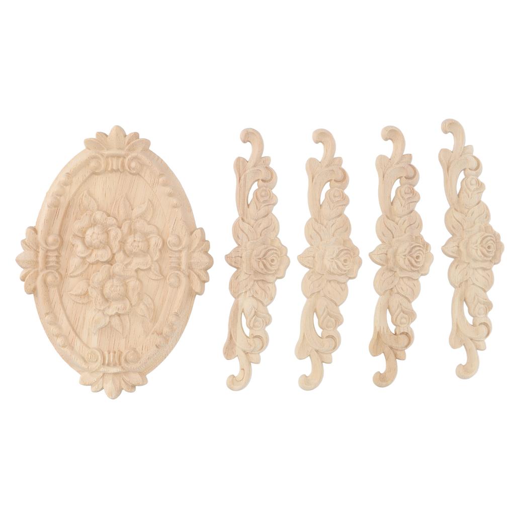 Holzapplikationen Europäischer Stil Exquisites Aussehen Dekorative Geschnitzte Holzecke Onlay für Schrank