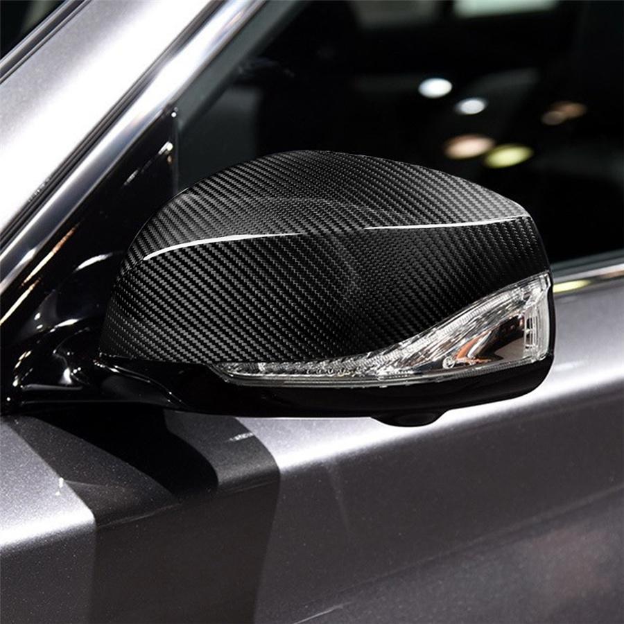 Real Carbon Fiber Side Mirror Add On Cover Caps For INFINITI Q50 Q70 2014+