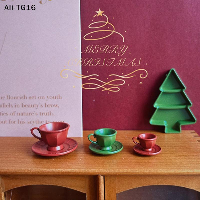 1 Set Dollhouse French Mini Coffee Cup And Saucer Kit Miniature Afternoon Tea Scene Decoration Doll Accessories Toys