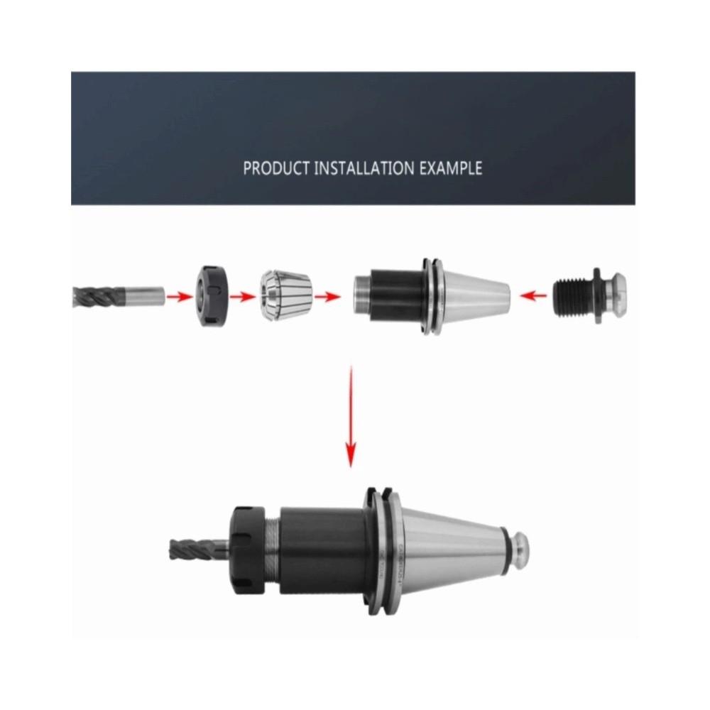 CAT40-ER40-80 CNC Tool Holder Mechanical Parts Precision Tool Holder Collet Chuck  CNC Milling