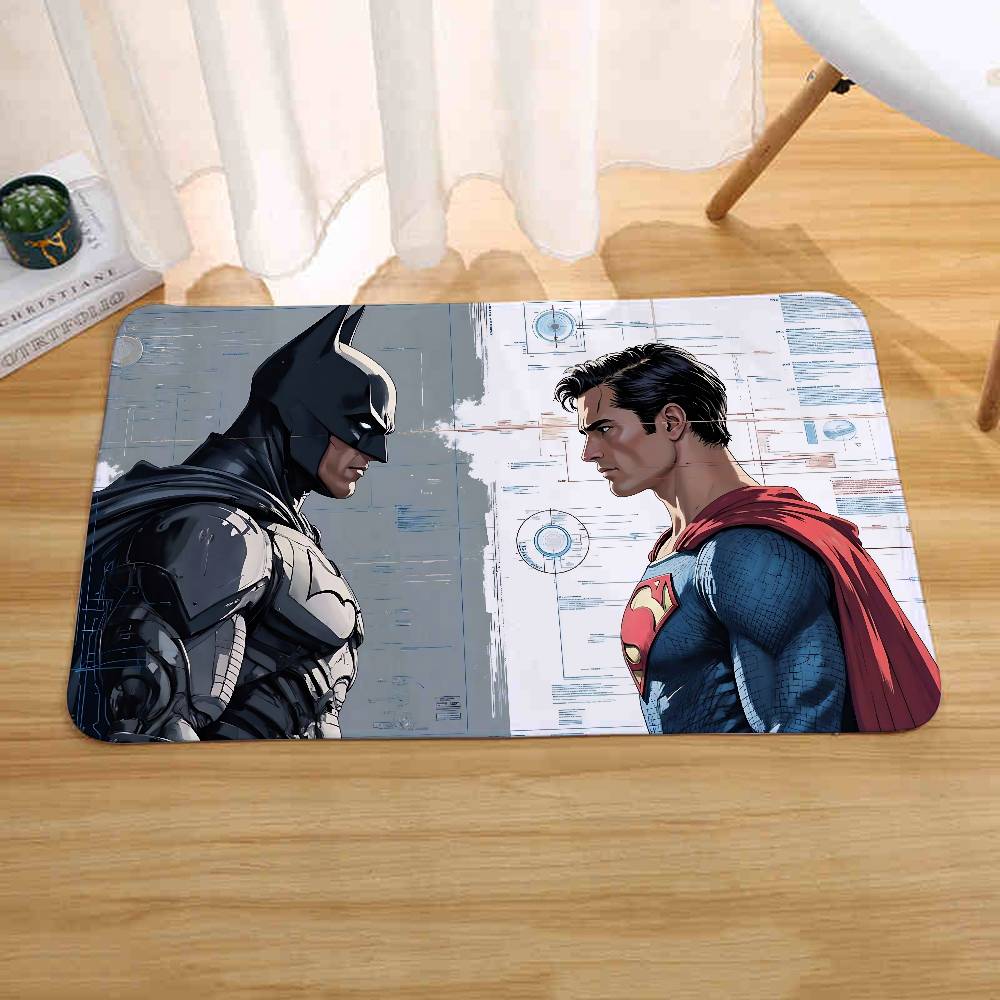 S-Superman Floor Mats Home Laundry Rug Carpet For Living Room Decor Lounge Area Anti-slip Foot Mat Entrance Doormat